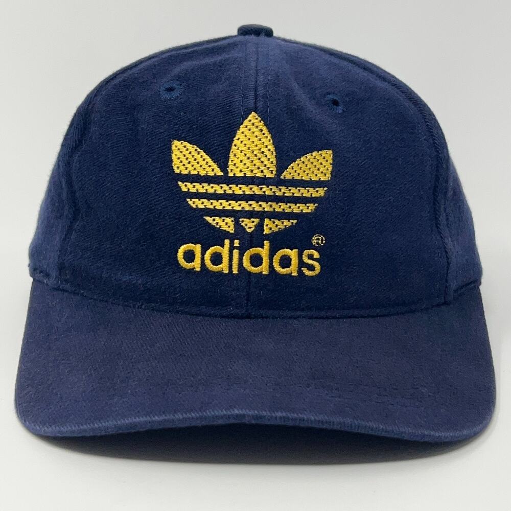 Vintage 90s Adidas Trefoil Hat Baseball Cap Logo Blue 6 Panel Snapback